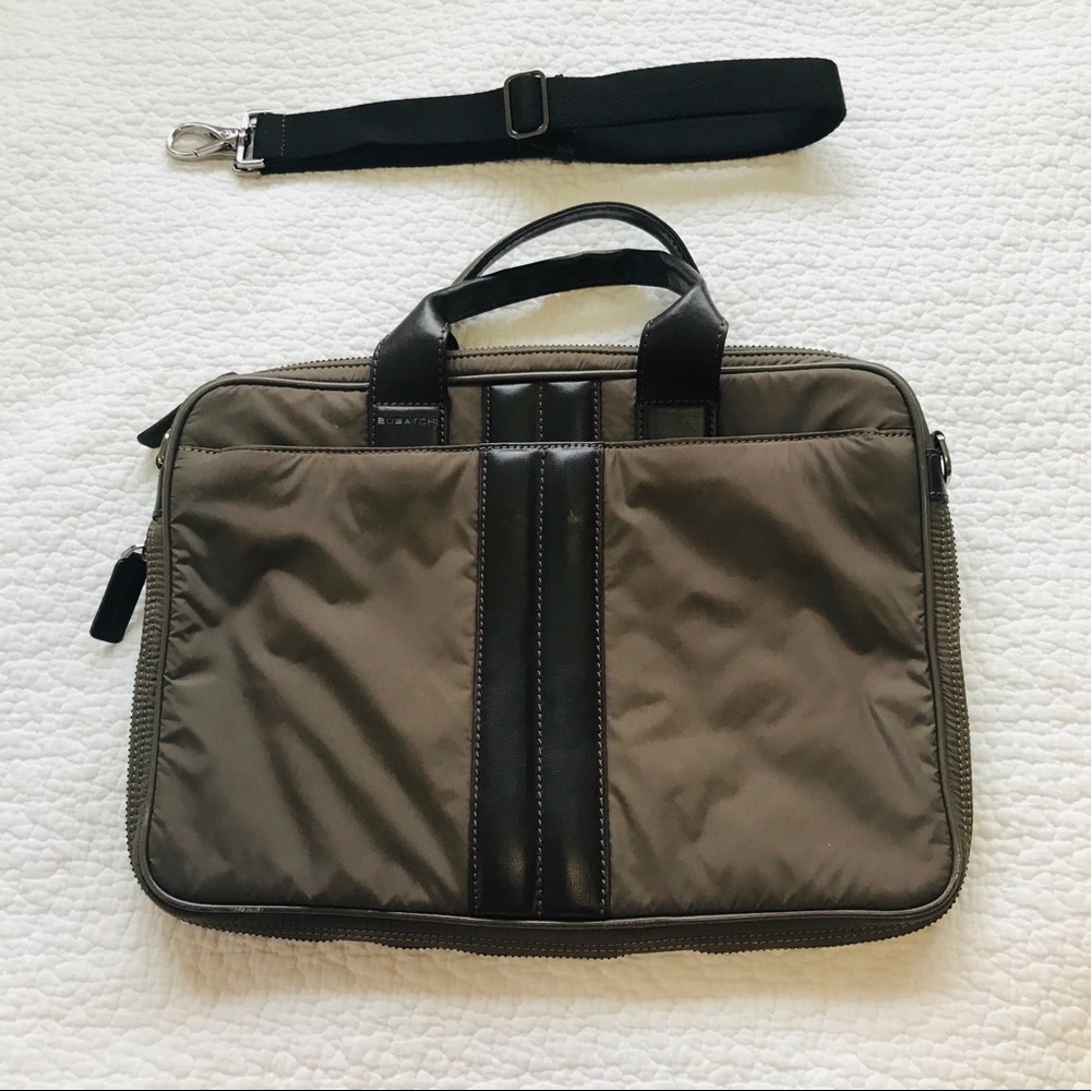NWOT Bugatchi Nylon/Leather Laptop Bag